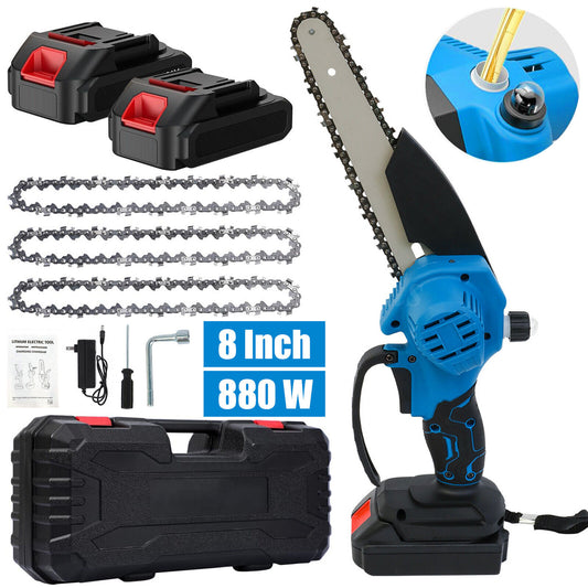 8'' Mini Handheld Electric Chainsaw Cordless Chain Saw Wood Cutter With Battery