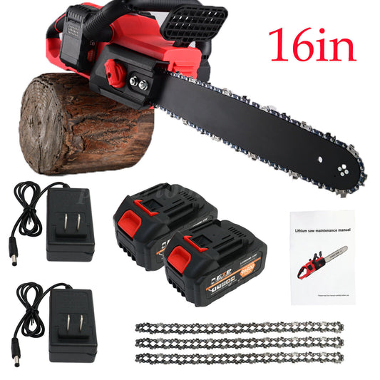 42V Electric Cordless Chain Saw 1800W Handheld Chainsaw 1/2 Battery Powered 16in